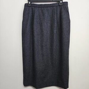 VTG Pendleton Wool Skirt Women Sz 8 26" Waist Gray Fully Lined Straight Cut